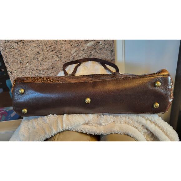 Patricia Nash Large English Garden Map Poppy Leather Tote Shoulder Bag Purse - Picture 7 of 16